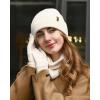 imageFURTALK Womens Winter Hat Scarf Gloves Set Knitted Thick Beanie Touchscreen Gloves Neck Warmer for Men WomenBeige