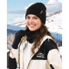 imageFURTALK Womens Winter Hat Scarf Gloves Set Knitted Thick Beanie Touchscreen Gloves Neck Warmer for Men WomenBlack