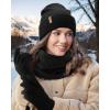 imageFURTALK Womens Winter Hat Scarf Gloves Set Knitted Thick Beanie Touchscreen Gloves Neck Warmer for Men WomenBlack