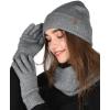 imageFURTALK Womens Winter Hat Scarf Gloves Set Knitted Thick Beanie Touchscreen Gloves Neck Warmer for Men WomenDark Grey