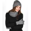 imageFURTALK Womens Winter Hat Scarf Gloves Set Knitted Thick Beanie Touchscreen Gloves Neck Warmer for Men WomenDark Grey