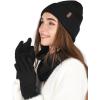 imageFURTALK Womens Winter Hat Scarf Gloves Set Knitted Thick Beanie Touchscreen Gloves Neck Warmer for Men WomenPink