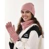 imageFURTALK Womens Winter Hat Scarf Gloves Set Knitted Thick Beanie Touchscreen Gloves Neck Warmer for Men WomenPink