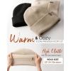 imageFURTALK Womens Winter Warm Satin Lined Beanie Hats Silk Lining Unisex Knit Slouchy CapsBlackbeigelight Khaki