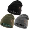 imageFURTALK Womens Winter Warm Satin Lined Beanie Hats Silk Lining Unisex Knit Slouchy CapsBlackgraygreen
