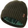 imageFURTALK Satin Lined Knit Beanie for Men Women Winter Hats Silk Lining Slouchy Warm Cuffed CapGreen