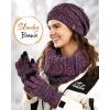 imageFURTALK Womens Winter Hat Gloves Scarf Set Gift Slouchy Beanie Touchscreen Gloves for WomenMulticolor