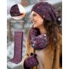 imageFURTALK Womens Winter Hat Gloves Scarf Set Gift Slouchy Beanie Touchscreen Gloves for WomenMulticolor