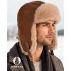 imageFURTALK Trapper Hat Winter Hats for Women Men Warm Russian Skiing Cap Outdoor Windproof WaterproofBrown