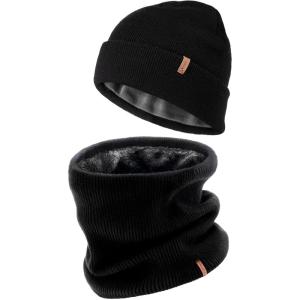 imageFURTALK Mens Beanie and Winter Neck Warmer Set