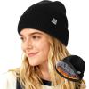 imageFURTALK Winter Hat for Women Men Fleece Lined Beanie Warm Cuffed Slouchy Skull CapBlack