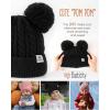 image:imageFURTALK Girls Winter Beanie Hat with Double Knitted Pom Pom Warm Fleece Lined Knit Soft Skull Cap for Toddler KidsBlack