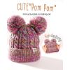 image:imageFURTALK Girls Winter Beanie Hat with Double Knitted Pom Pom Warm Fleece Lined Knit Soft Skull Cap for Toddler KidsMulticolor