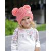 image:imageFURTALK Girls Winter Beanie Hat with Double Knitted Pom Pom Warm Fleece Lined Knit Soft Skull Cap for Toddler KidsPink