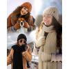 image:imageFURTALK Winter Warm Beanie Knit Hat Touchscreen Gloves Scarf Set Soft Fleece Lined Double Layer Skull Cap Gifts for WomenBrown