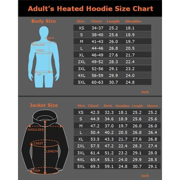 Venustas 12V Dual-Control Heated Hoodie  with Battery Included, Electric Heated Sweatshirt Coat for Men Women, Zip-Up