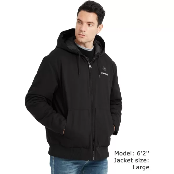 Venustas 12V Men's Dual-Control Heated Canvas Jacket with Battery, Winter Heated Work Jacket, Electirc Heated Hoodie Jacket