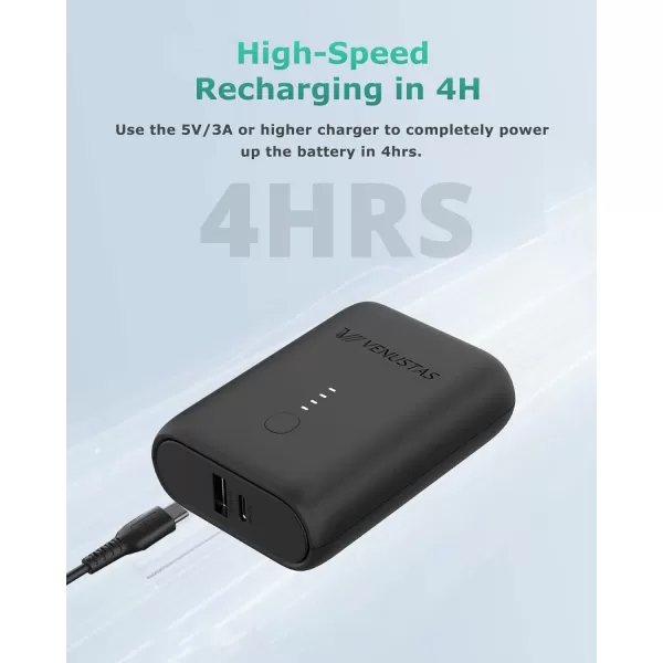 Venustas 7.4V Battery Pack Rechargeable Battery 5000mAh Portable Charger for Heated Jackets, Heated Hoodies and Heated Vests