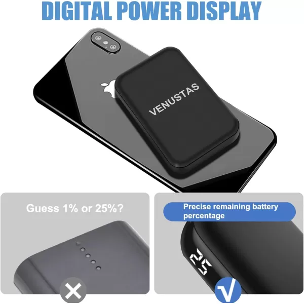 Venustas 7.4V Battery Pack Rechargeable Battery 5000mAh Portable Charger for Heated Jackets, Heated Hoodies and Heated Vests