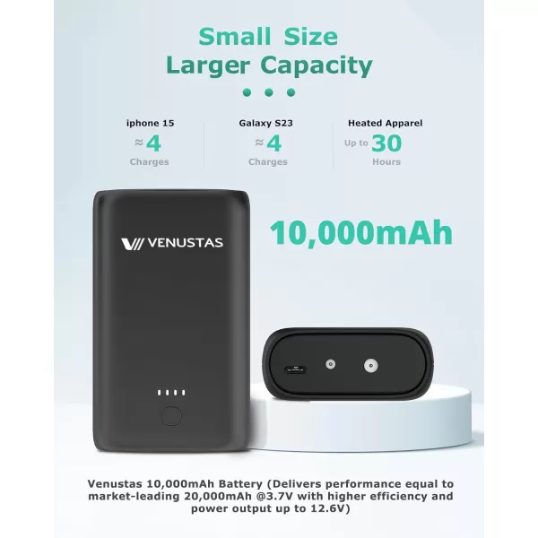 Venustas 7.4V Battery Pack Rechargeable Battery 5000mAh Portable Charger for Heated Jackets, Heated Hoodies and Heated Vests