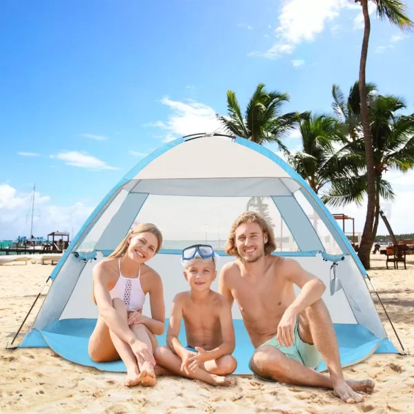 Venustas Beach Tent Sun Shelter for 3/4-5/6-7/8-10 Person, UPF 50+ UV Protection Beach Canopy, Lightweight and Easy Setup Cabana, Portable Beach Shade Tent