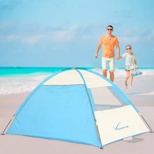 Venustas Beach Tent Sun Shelter for 3/4-5/6-7/8-10 Person, UPF 50+ UV Protection Beach Canopy, Lightweight and Easy Setup Cabana, Portable Beach Shade Tent