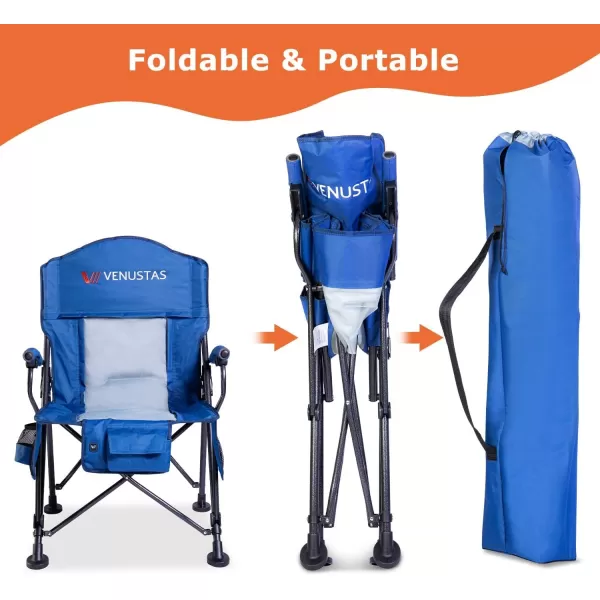 Venustas Heated Camping Chair with Removable Cushion, Heated Portable Folding Chair with Battery Pack, Three Heating Levels, Two Heating Zones