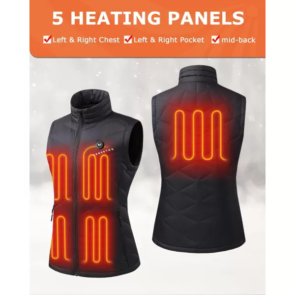 Venustas Heated Down Vest for Women with 7.4V Battery Pack,5 Heating Zones,Duck Down,Heated Vest for Hiking Hunting Camping