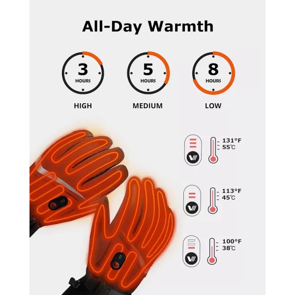 Venustas Heated Gloves for Men and Women, Rechargeable Heated Motorcycle Gloves, Electric Heated Work Gloves for Hunting Skiing and Arthritis