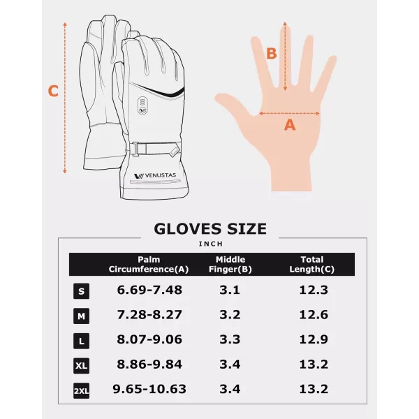 Venustas Heated Gloves for Men and Women, Rechargeable Heated Motorcycle Gloves, Electric Heated Work Gloves for Hunting Skiing and Arthritis