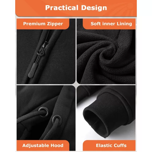 Venustas Heated Hoodie with Battery Pack 7.4V , Heated Hoodie for Men and Women Black