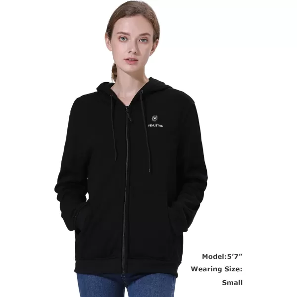 Venustas Heated Hoodie with Battery Pack 7.4V , Heated Hoodie for Men and Women Black