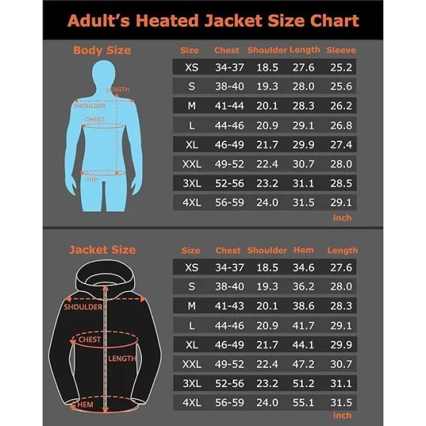 Venustas Heated Hoodie with Battery Pack 7.4V , Heated Hoodie for Men and Women Black