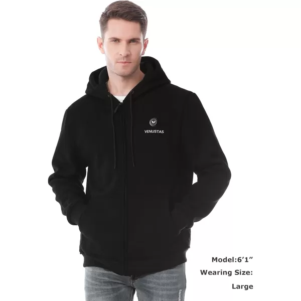 Venustas Heated Hoodie with Battery Pack 7.4V , Heated Hoodie for Men and Women Black