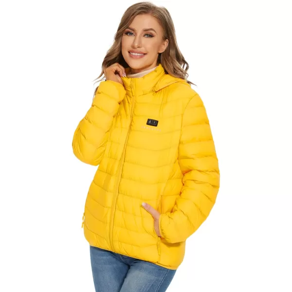 Venustas Heated Jacket with Battery Pack 7.4V , 6 heat zones, Heated Coat for Women and Men with Detachable Hood