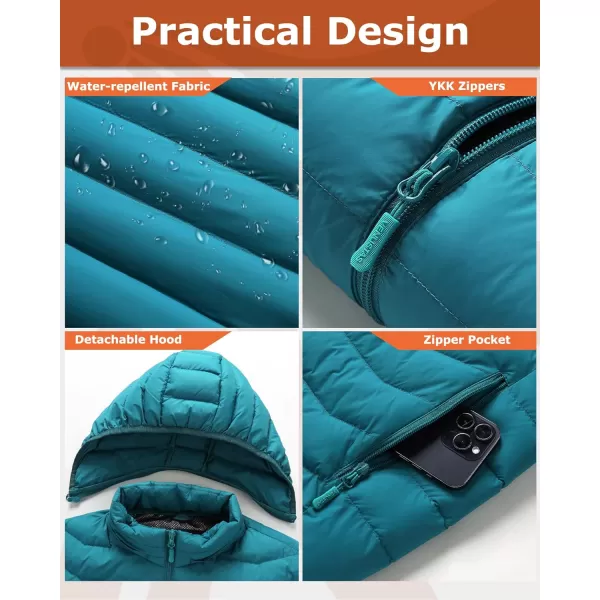 Venustas Heated Jacket with Battery Pack 7.4V , 6 heat zones, Heated Coat for Women and Men with Detachable Hood