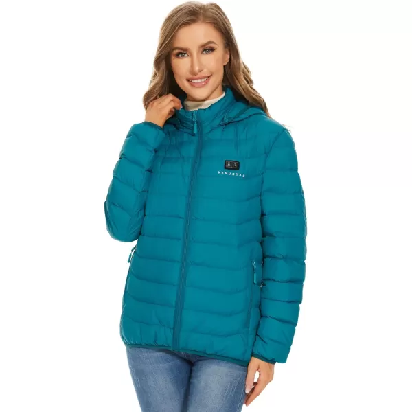 Venustas Heated Jacket with Battery Pack 7.4V , 6 heat zones, Heated Coat for Women and Men with Detachable Hood