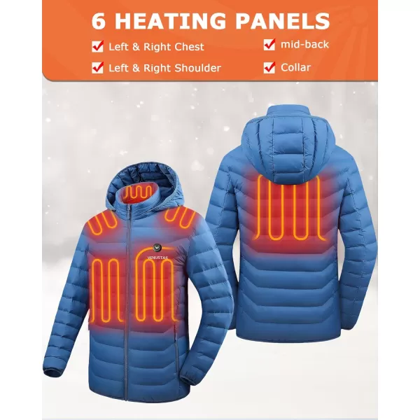 Venustas Heated Jacket with Battery Pack 7.4V , Heated Coat for Women and Men with Detachable Hood
