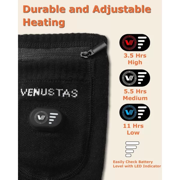 Venustas Heated Socks for Men Women, Rechargeable Electric Socks with Battery Pack, Terrycloth Lining