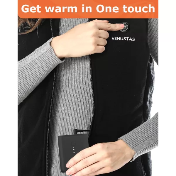 Venustas Heated Vest, Women's Heated Fleece Vest with Battery Pack 7.4V, Lightweight Insulated and Electric