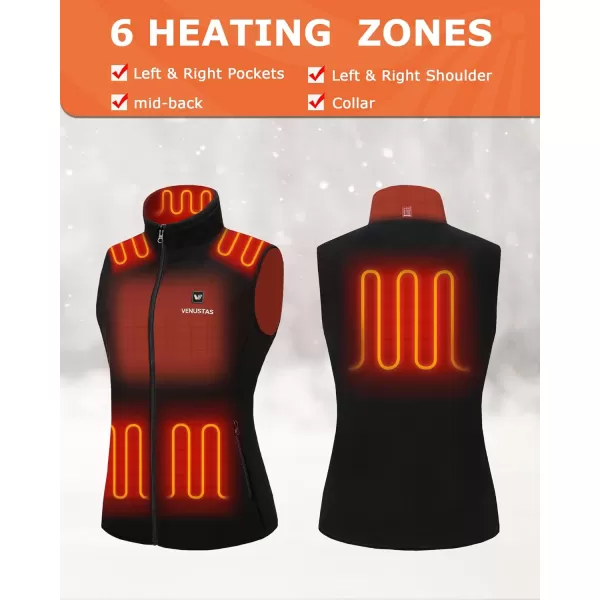 Venustas Heated Vest, Women's Heated Fleece Vest with Battery Pack 7.4V, Lightweight Insulated and Electric