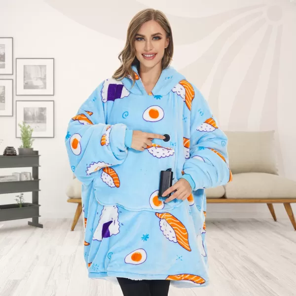 Venustas Heated Wearable Blanket Hoodie with Battery Pack 7.4V, Oversized Sherpa Blanket Hoodie Sweatshirt, Cozy Warm Soft