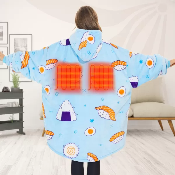 Venustas Heated Wearable Blanket Hoodie with Battery Pack 7.4V, Oversized Sherpa Blanket Hoodie Sweatshirt, Cozy Warm Soft
