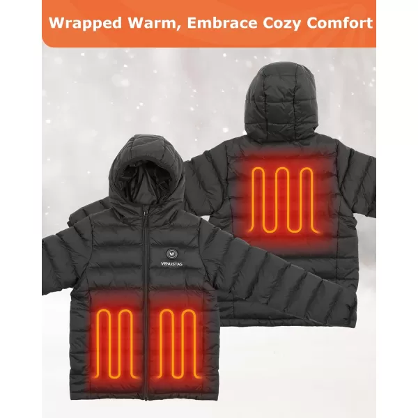 Venustas Kids Heated Jacket with Battery Pack, Boys Girls Lightweight Electric Heated Coat