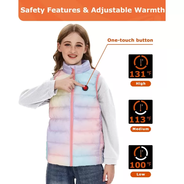 Venustas Kids Heated Vest with Battery Pack, Boys Girls Lightweight Electric Heated Vest