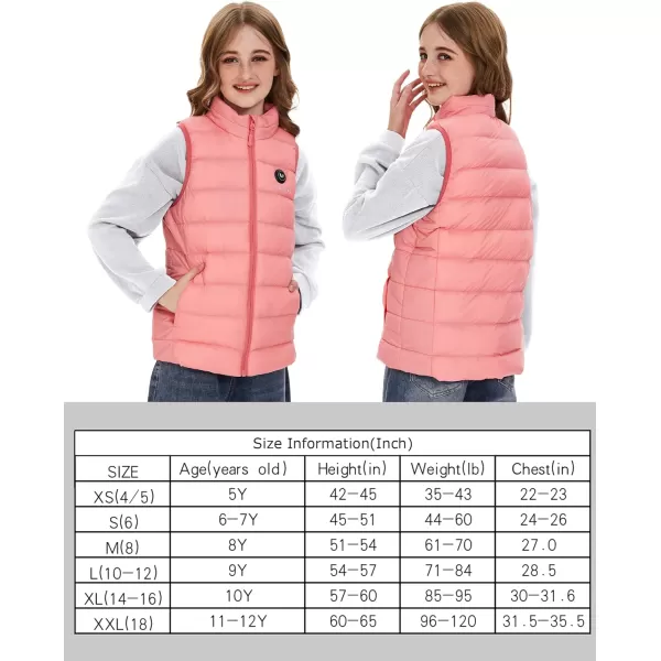 Venustas Kids Heated Vest with Battery Pack, Boys Girls Lightweight Electric Heated Vest
