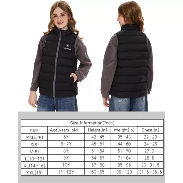 Venustas Kids Heated Vest with Battery Pack, Boys Girls Lightweight Electric Heated Vest