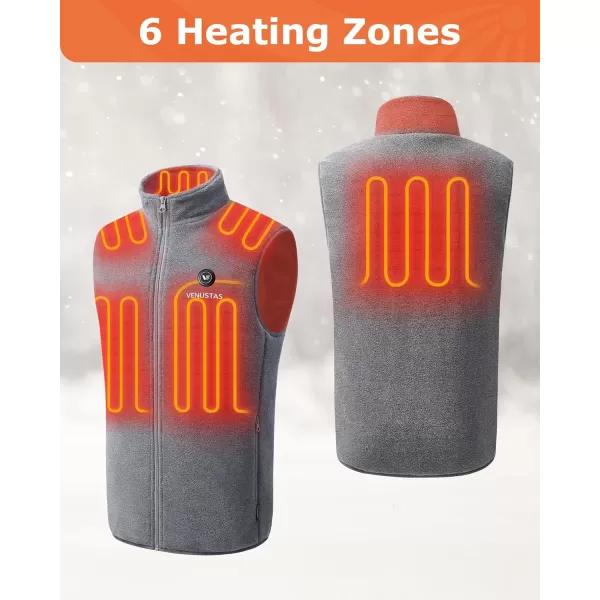 Venustas Men's Fleece Heated Vest with Battery Pack 7.4V, Lightweight insulated Electric Vest