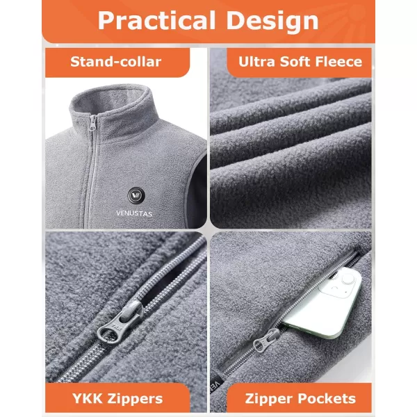 Venustas Men's Fleece Heated Vest with Battery Pack 7.4V, Lightweight insulated Electric Vest