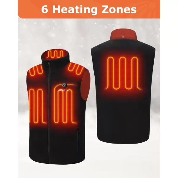 Venustas Men's Fleece Heated Vest with Battery Pack, Up to 20 Hours Runtime, Insulated Electric Vest For Winter Outdoors